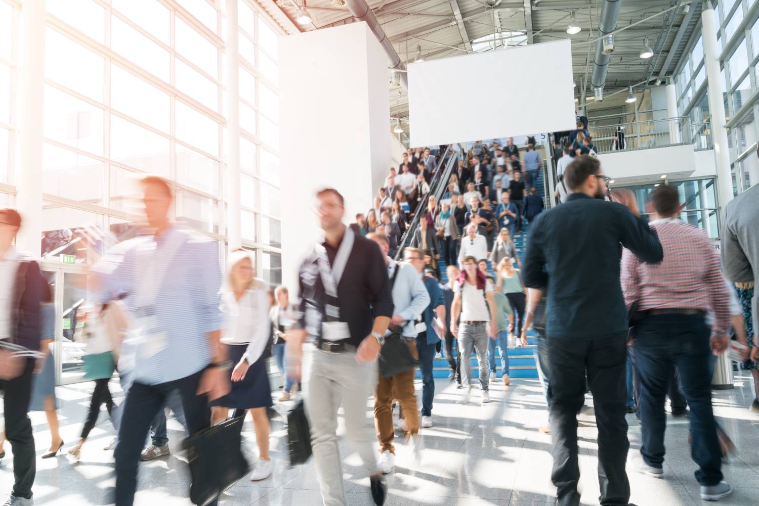 Blurred Business People At A Trade Fair