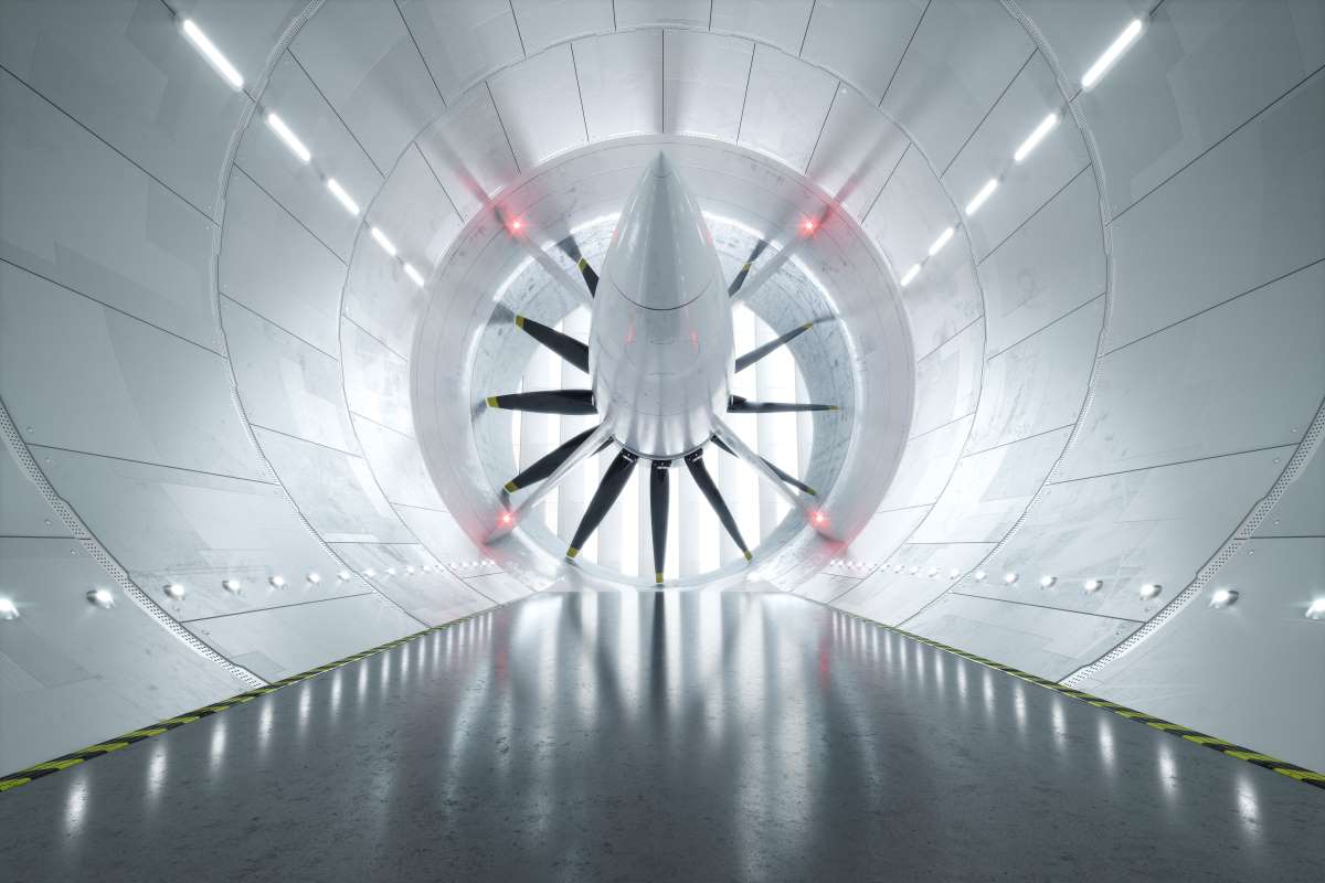 Wind tunnel with bright backlight