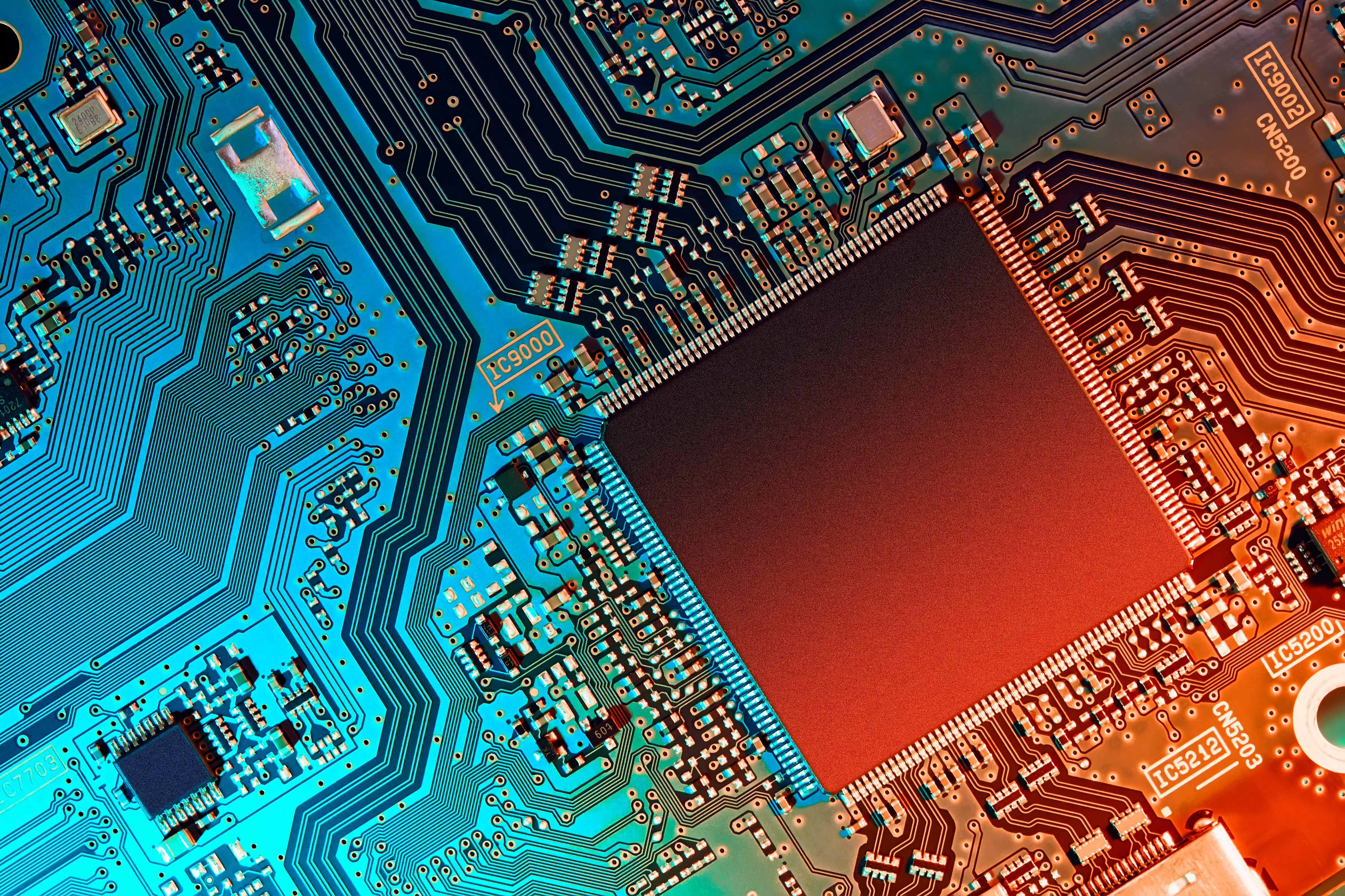 Electronic circuit board close up