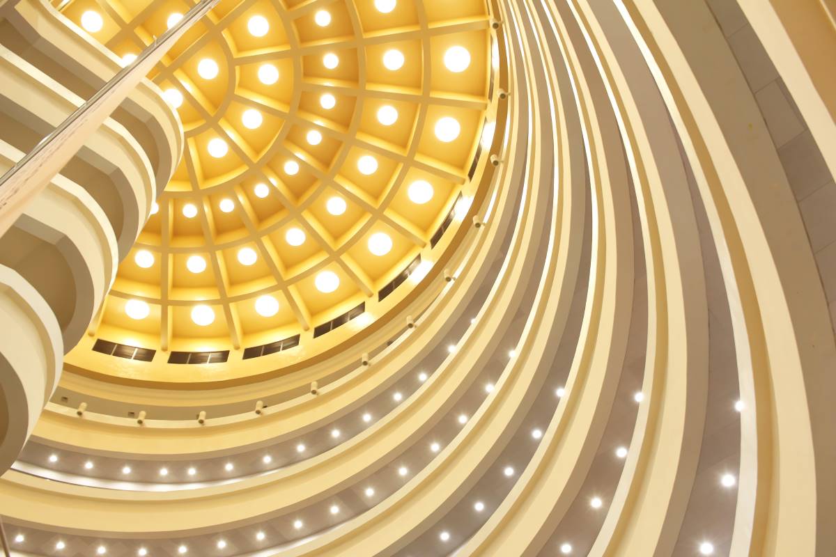 Modern ceiling of library