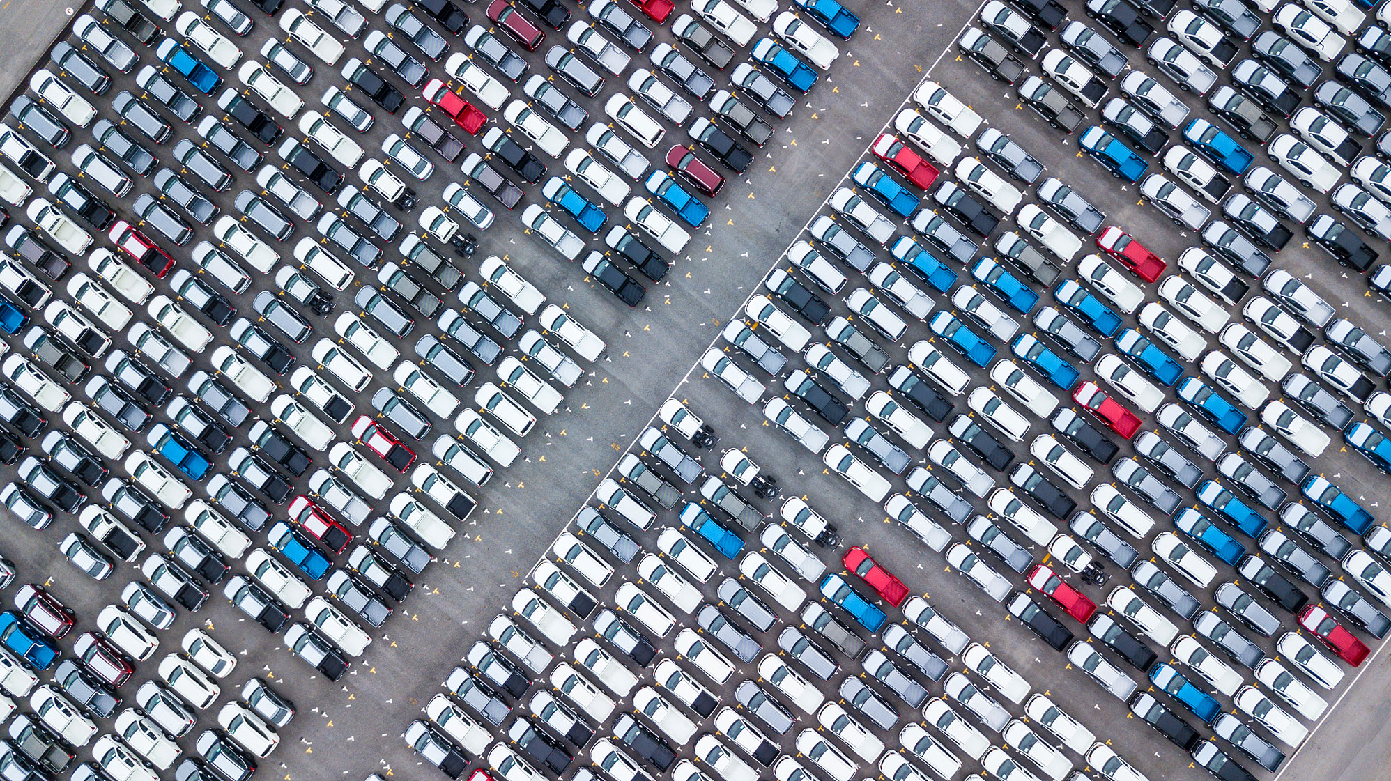 New_Cars_Shipyard_Aerial Aerial of full parking lot
