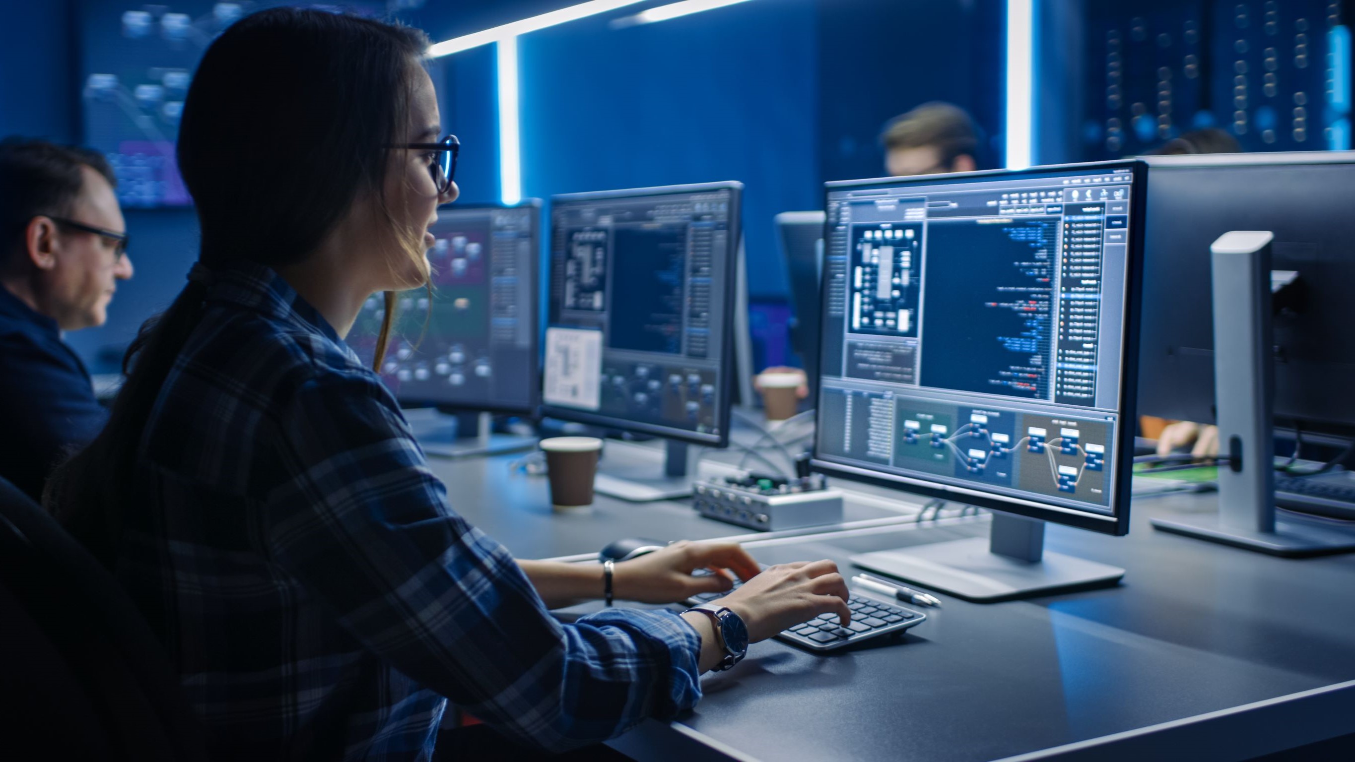 IT Programmer Working In Data Center